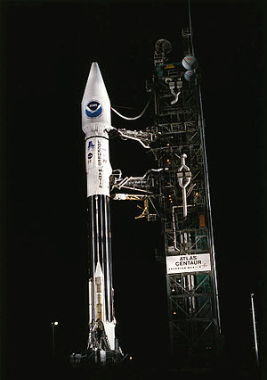 GOES-J atop an Atlas I before launch