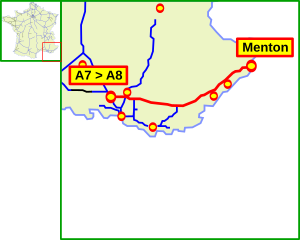 Course of the A 8