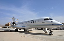 A Bombardier E-11A at Kandahar International Airport in April 2019. BACN of the U.S. Air Force at Kandahar International Airport in 2019.jpg