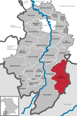 Läget för Bad Hindelang i Landkreis Oberallgäu