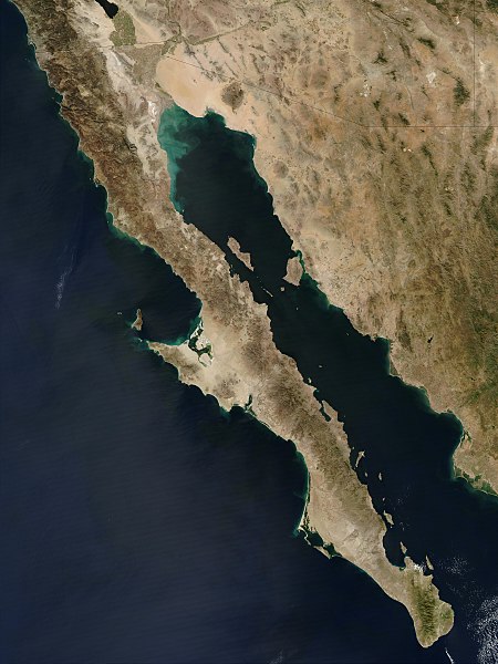 Satellite image of the Baja California peninsula