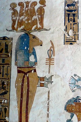 Peinture de Banebdjedet dans la tombe KV19 de la nécropole thébaine.