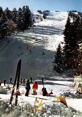 Vue aérienne de la station.