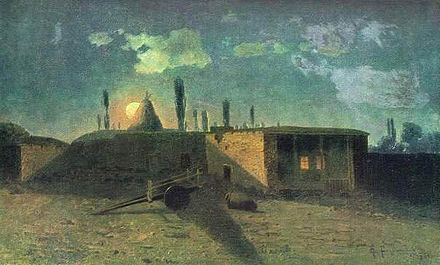 Painting in 1884 by Gevorg Bashinjaghian of the house where Abovian was born