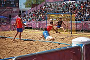 Deutsch: Beachhandball bei den Olympischen Jugendspielen 2018 in Buenos Aires; Tag 7, 13. Oktober 2018; Jungen, Halbfinale – Spanien-Kroatien 2:1 English: Beach handball at the 2018 Summer Youth Olympics in Buenos Aires at 13 October 2018 – Boys Semifinal – Spain-Croatia 2:1 Español: Handball de playa en los Juegos Olimpicos de la Juventud Buenos Aires 2018 en 13 de octubre de 2018 – Semifinales de chicos - España-Croacia 2:1