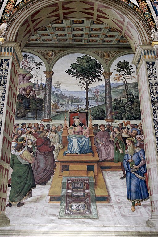 Pinturicchio, Liberia Piccolomini, 1502-07 circa, Enea Silvio Piccolomini ambasciatore alla corte di Scozia