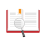 Miniatuur voor Bestand:Book with Lens Flat Icon Vector.svg