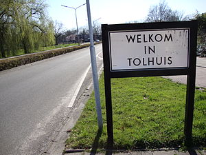 Bord Welkom in Tolhuis