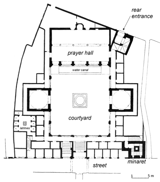 File:Bou Inania floor plan labeled (from Les monuments mauresques du Maroc 1921 (147185406)).png