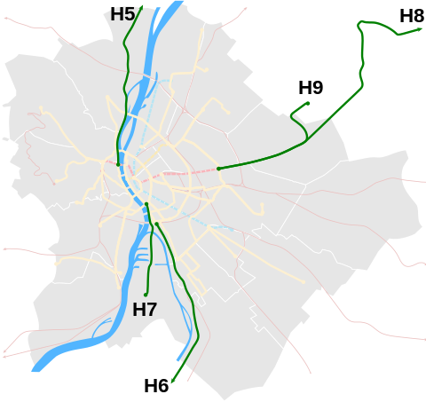 Budapest trainsuburb network.svg