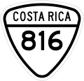 Road shield of Costa Rica National Tertiary Route 816
