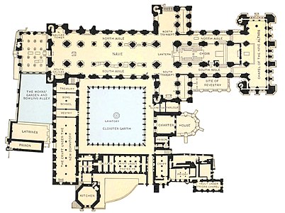 План на Дърамската катедрала