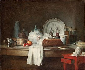 The Preparations of a Lunch (1756), oil on canvas, 38 × 46 cm., Musée des Beaux-Arts de Carcassonne