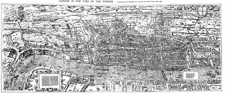 The "Woodcut" map of London, dating from the 1560s