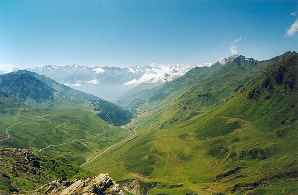 View from the Col du Tourmalet to its western side