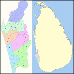 Map of Colombo showing its administrative districts.