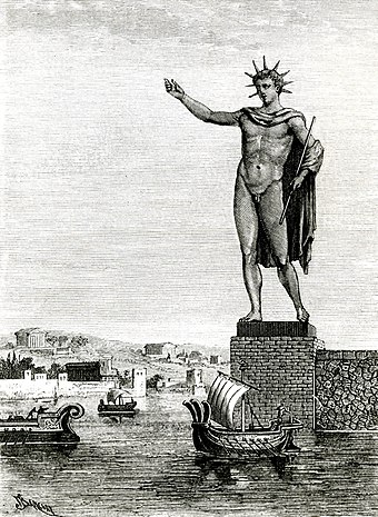 The Colossus of Rhodes, as depicted in an artist's impression of 1880