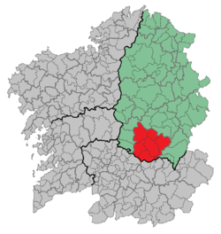 Situación d'a Terra de Lemos en Galicia