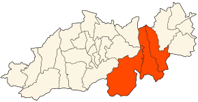 Localizarea districtului în cadrul provinciei