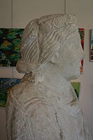 Vue de détail d'une tête de statue