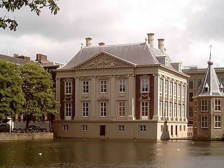 The Dutch Classicist Mauritshuis, named after Prince Johan Maurits and built 1636–1641, was designed by Jacob van Campen and Pieter Post.