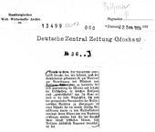 Deutsche Zentral Zeitung мақаласы 1926.jpg