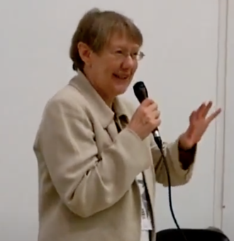 Brydon speaking at the Federal University of Minas Gerais, 2011. DianaBrydon.png