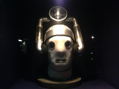 A 2014 reproduction of a Mondasian Cyberman (on display at the Doctor Who Experience)