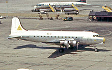 TMA Cargo Douglas DC-4 freighter operating a service to London Heathrow Airport in 1962