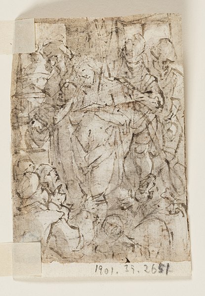 File:Drawing, Page of a sketchbook; Zeuxis painting Helen; Ecce Homo, ca. 1590 (CH 18117851-2).jpg