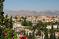 1584) Le quartier de l' Albayzin, détail, vu du Generalife, Grenade, Espagne. 13 septembre 2012