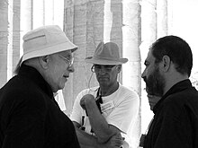 Eisenman, Lazaris, Pangalos at the Parthenon, Athens, 2013.jpg