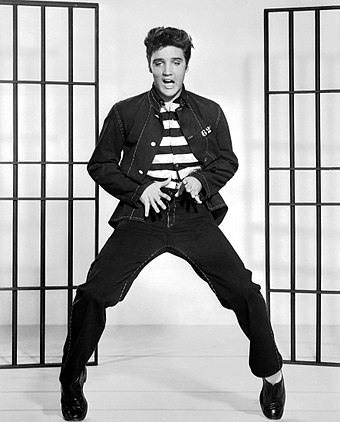 Elvis Presley performing "Jailhouse Rock"