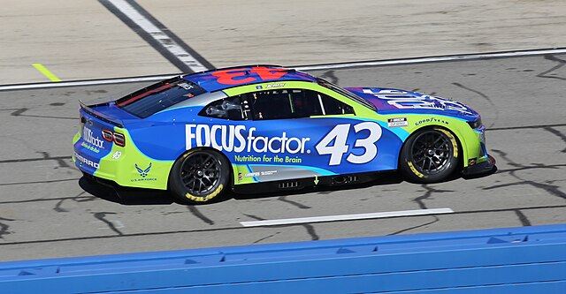 Erik Jones in the No. 43 at Auto Club Speedway in 2022