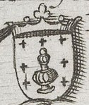 Escudo da Galiza na Hispaniae Descriptio de Domenico Zenoi (1560).jpg