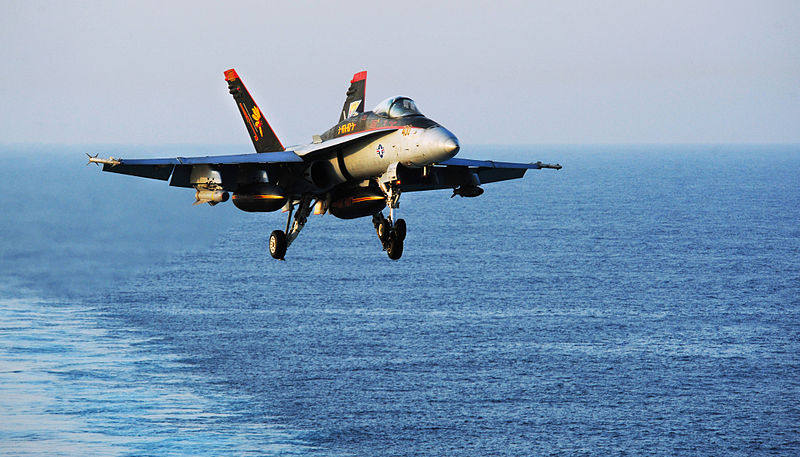 File:F-18C of VFA-87 approaching USS GHW Bush (CVN-77) in August 2014.JPG