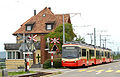 Forchbahn treinstel van het type Be 4/6 op 26 mei 2007 aan de Alten Forchstrasse te Küsnacht