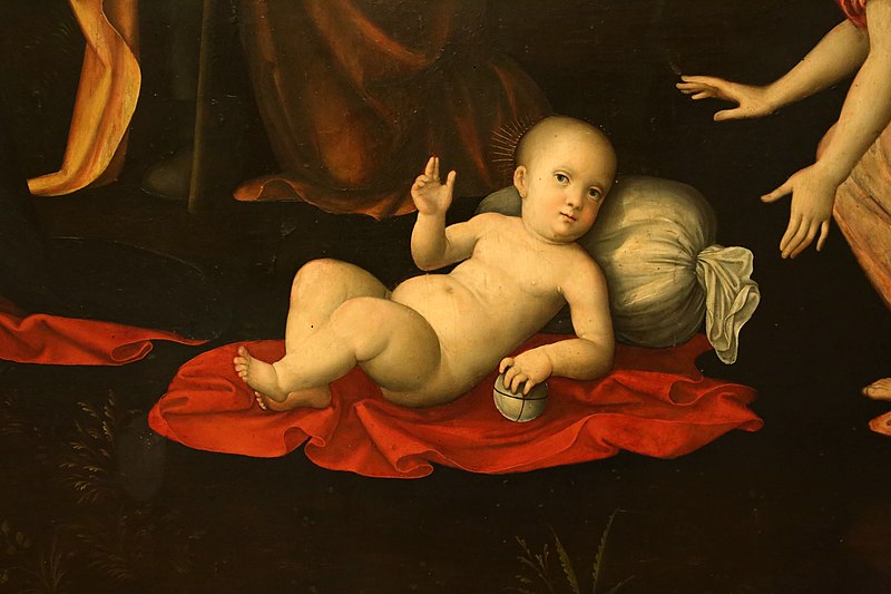 File:Francesco francia, adorazione del bambino con la sacra famiglia, due pastori e due angeli, 1510-14 ca., dall'oratorio del gesù a bologna 02.jpg