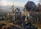 La fundación de Santiago, peinture à l'huile de Pedro Lira (1888).