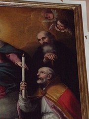 Sant'Antonio Abate e una delle due coppie di angioletti