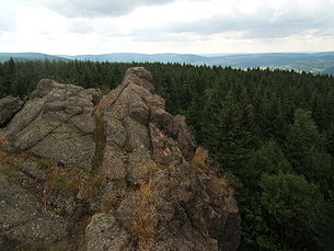 Ausblick vom Hauptfelsen auf Suhl