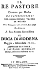 Giovanni Battista Lampugnani - Il re pastore - titlepage of the libretto - Milan 1758.png