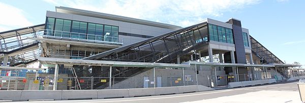 Glenfield station new concourse building in December 2012