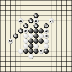 Moves 22-37 of second variation