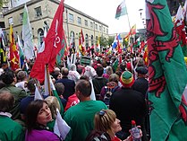 Rally for Welsh Independence, Cardiff 2019 Gorymdaith Genedlaethol Cyntaf AUOB Cymru a Yes Cymru, Caerdydd 2019 Wales 07.jpg