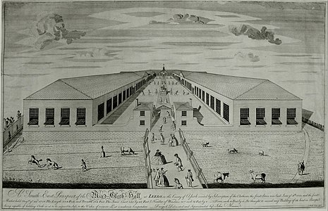Former Mixed Cloth Hall in Leeds, by John Moxson, 1758