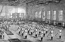 A YMCA gym in London, 1888 Gymnasium-wood-engraving-Young-Mens-Christian-Association-June-16-1888.jpg