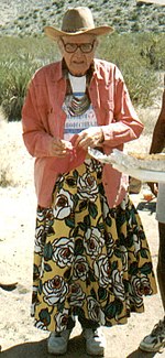 Harry Hay, a co-founder of the Radical Faerie movement, in 1996 HarryHayApril1996AnzaBoregoDesert.jpg