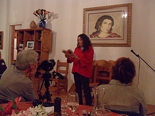 Leslie Marmon Silko in 2011 reading from her memoir The Turquoise Ledge: A Memoir. Headliner Leslie Marmon Silko at the banquet reading (6233509362).jpg