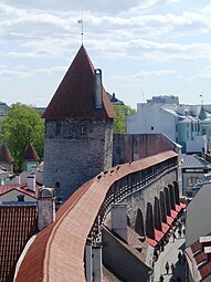 Vue de la tour Helleman dans les remparts de Tallinn